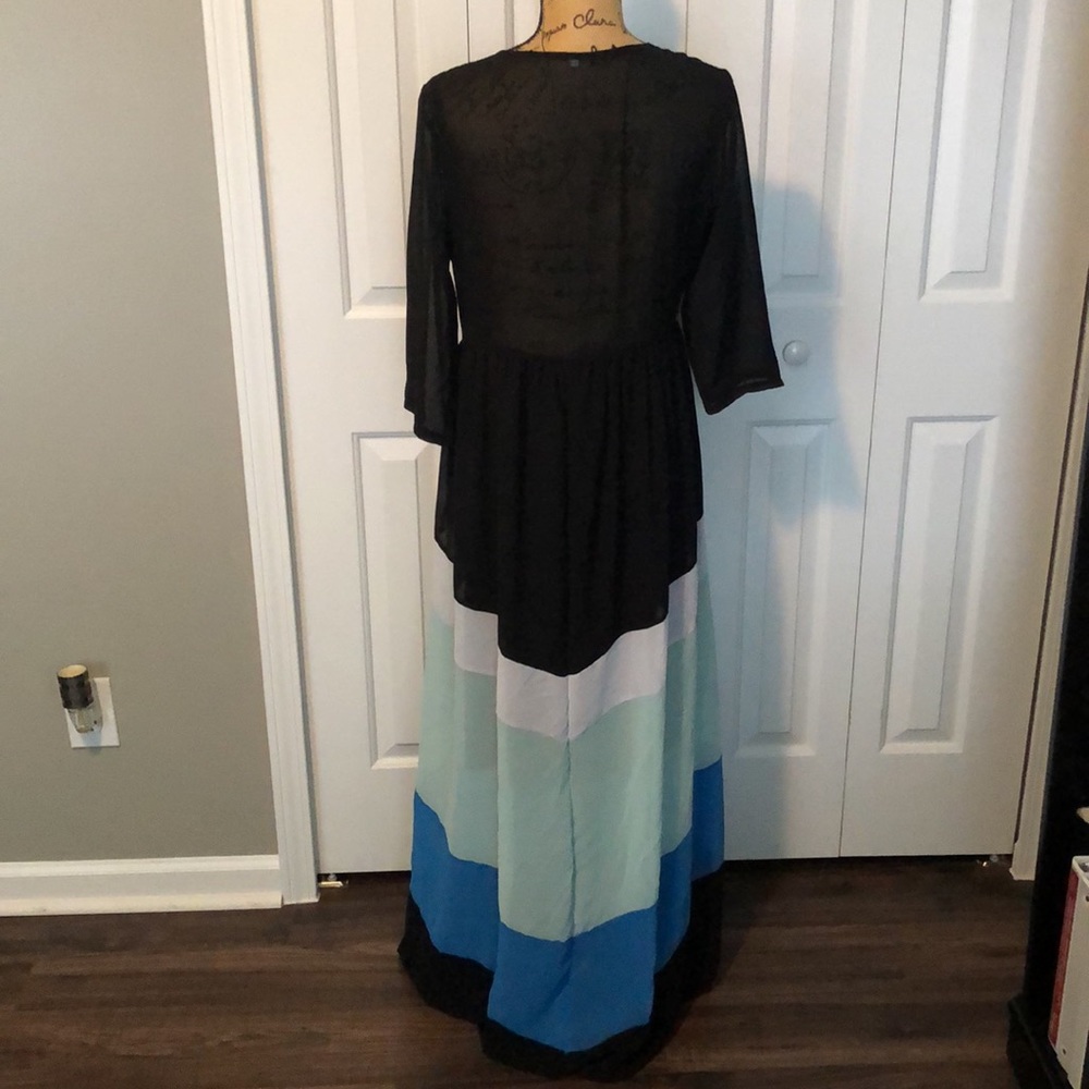 NWOT Black Colorblock Maxi Dress - Picture 5 of 6